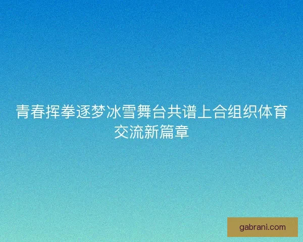 青春挥拳逐梦冰雪舞台共谱上合组织体育交流新篇章